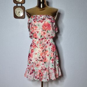 Floral Strapless Dress